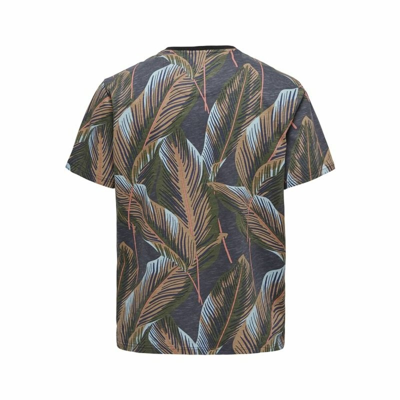 Herren Kurzarm-T-Shirt Only & Sons Onskobe Reg Banana Leaf Schwarz