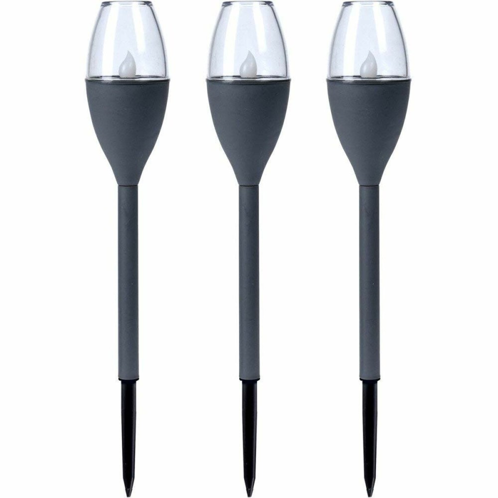 Set of solar garden torch lights Progarden Dark grey 21 x 8 x 31 cm Plastic