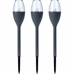 Set of solar garden torch lights Progarden Dark grey 21 x 8 x 31 cm Plastic