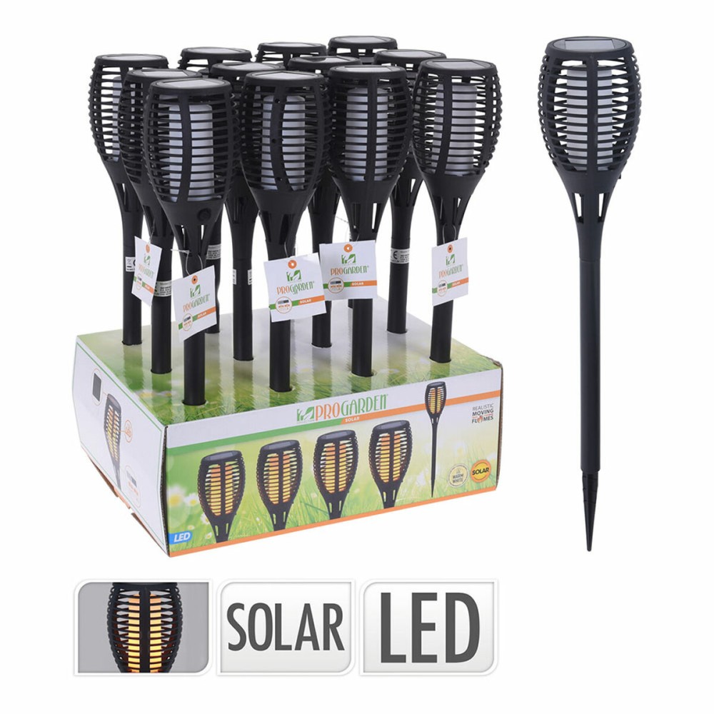 Solar garden lights Progarden Black polypropylene Ø 10 x 58 cm Solar Flame effect