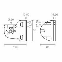 Awning bracket Micel TLD03 White 11,3 x 8,5 x 11 cm Shaft