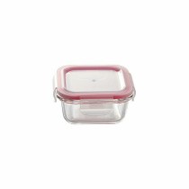 Set of lunch boxes Bergner Walking Anywhere Borosilicate Glass cuadradas Squared 320 ml 520 ml 800 Pages Red
