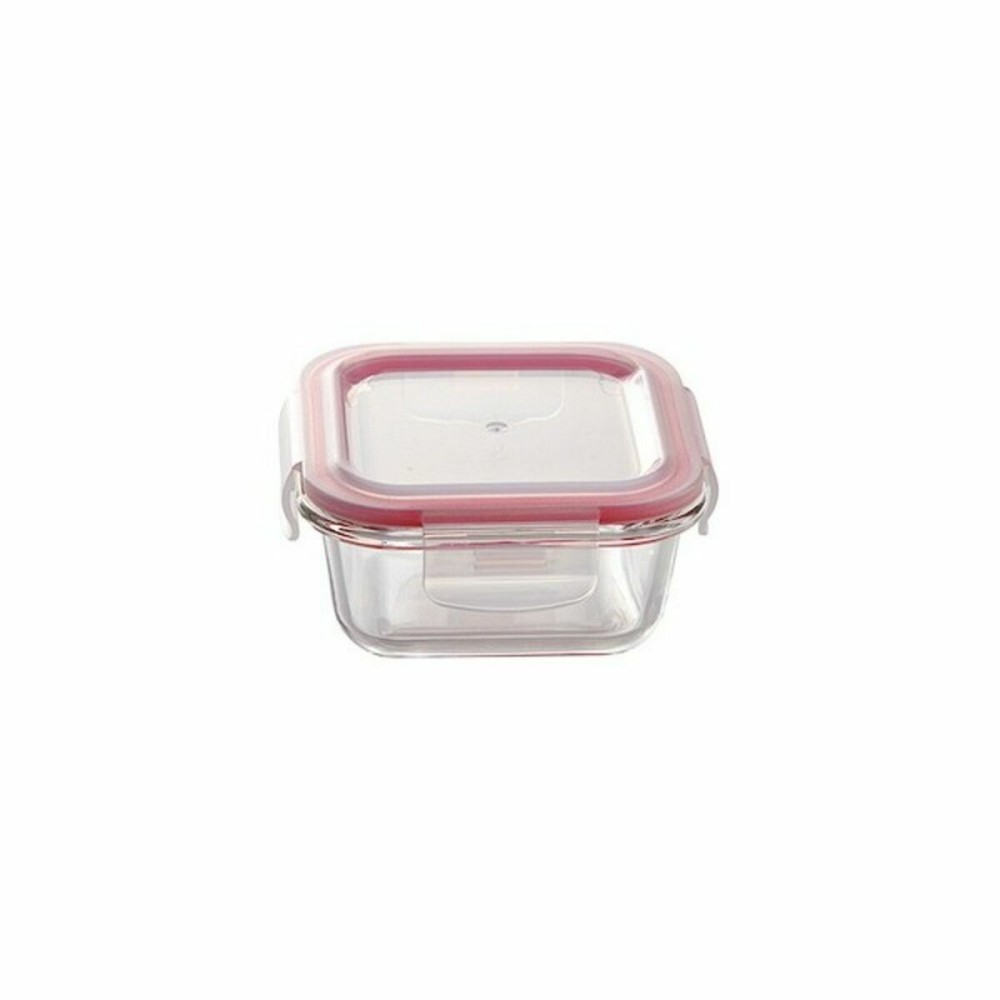 Set of lunch boxes Bergner Walking Anywhere Borosilicate Glass cuadradas Squared 320 ml 520 ml 800 Pages Red