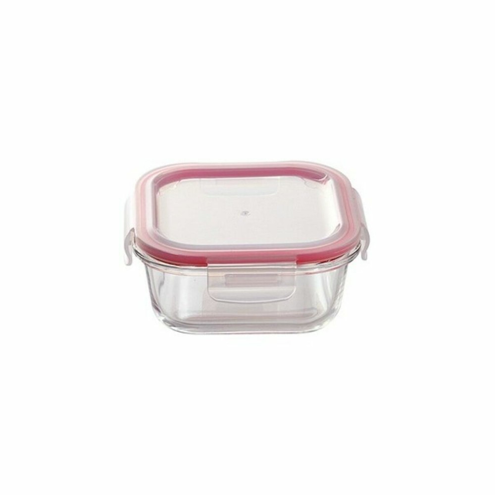Set of lunch boxes Bergner Walking Anywhere Borosilicate Glass cuadradas Squared 320 ml 520 ml 800 Pages Red