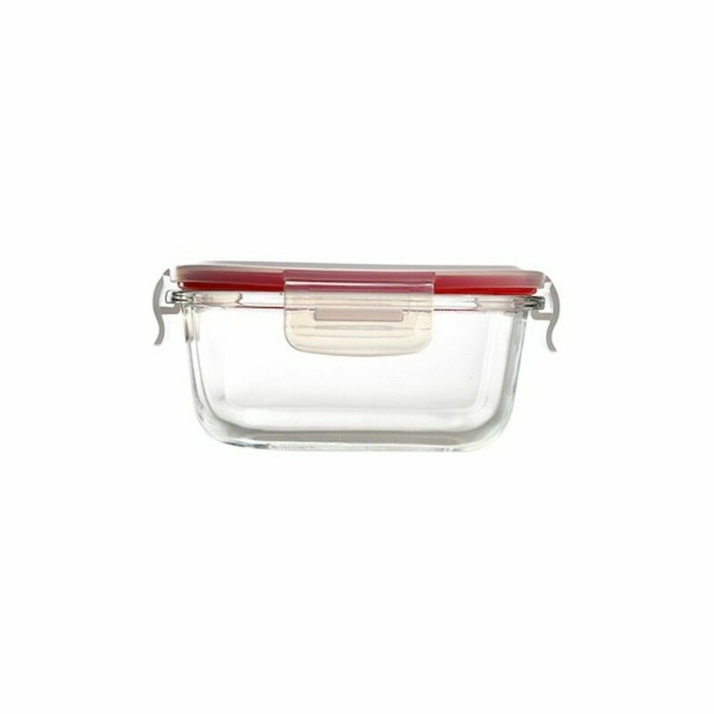 Set of lunch boxes Bergner Walking Anywhere Borosilicate Glass cuadradas Squared 320 ml 520 ml 800 Pages Red