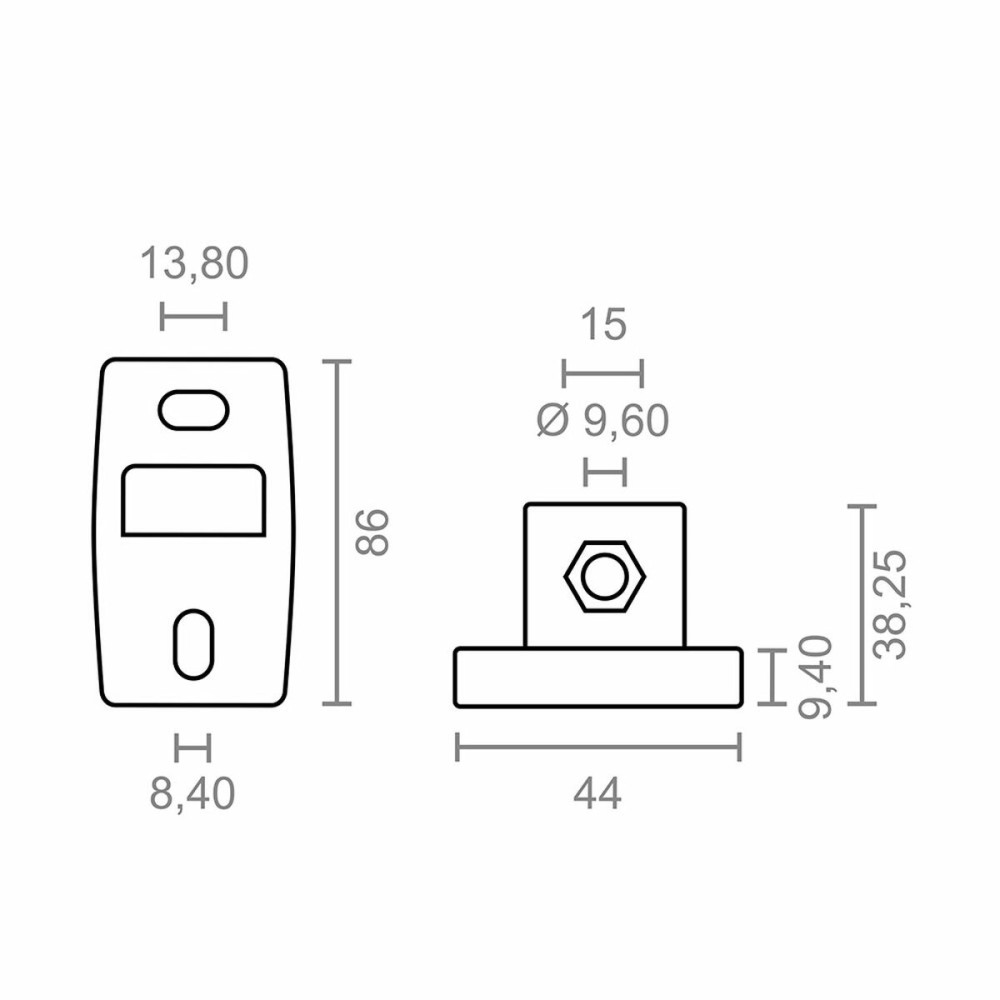 Support de store Micel TLD02 Blanc 4,4 x 3,82 x 8,6 cm Paroi 2 Pièces