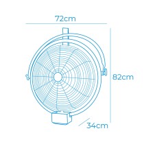 Wandventilator EDM 33520 Schwarz 120 W Industriell Decke