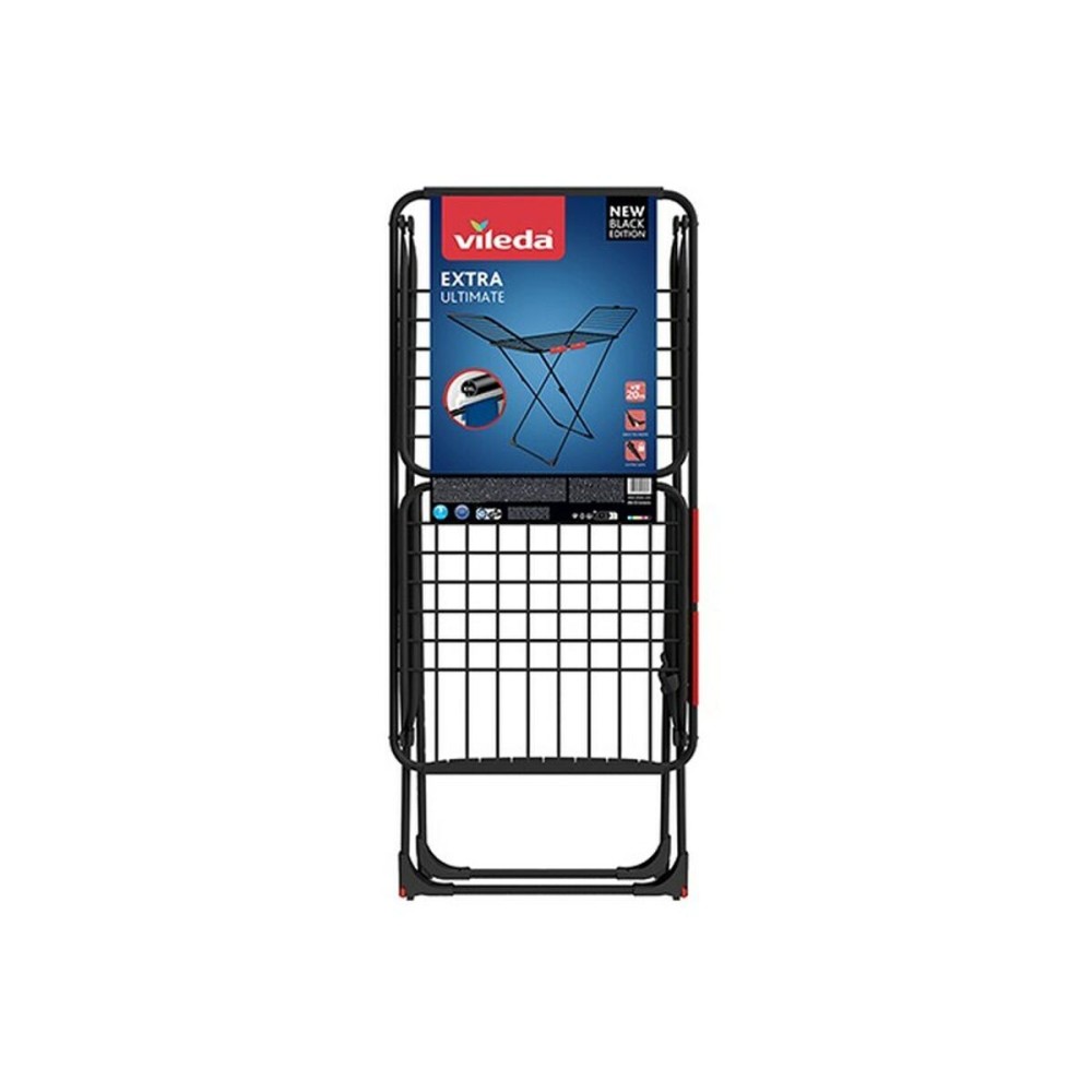 Folding clothes line Vileda Extra Black 174090 174 x 56 x 116 cm
