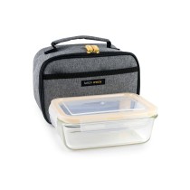 Sac à goûter avec accessoires Ibili 753401g Gris Polyester Verre Borosilicaté 21 x 13 x 14 cm