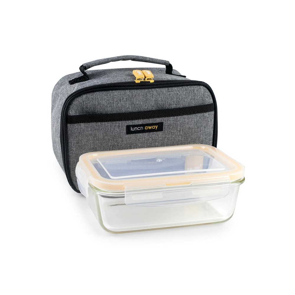 Sac à goûter avec accessoires Ibili 753401g Gris Polyester Verre Borosilicaté 21 x 13 x 14 cm