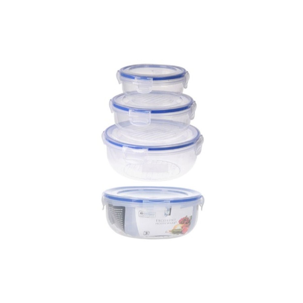 Lunchbox-Set Excellent Houseware 024000670 Kunststoff kreisförmig 400 ml 800 ml 1,4 L 3 Stück