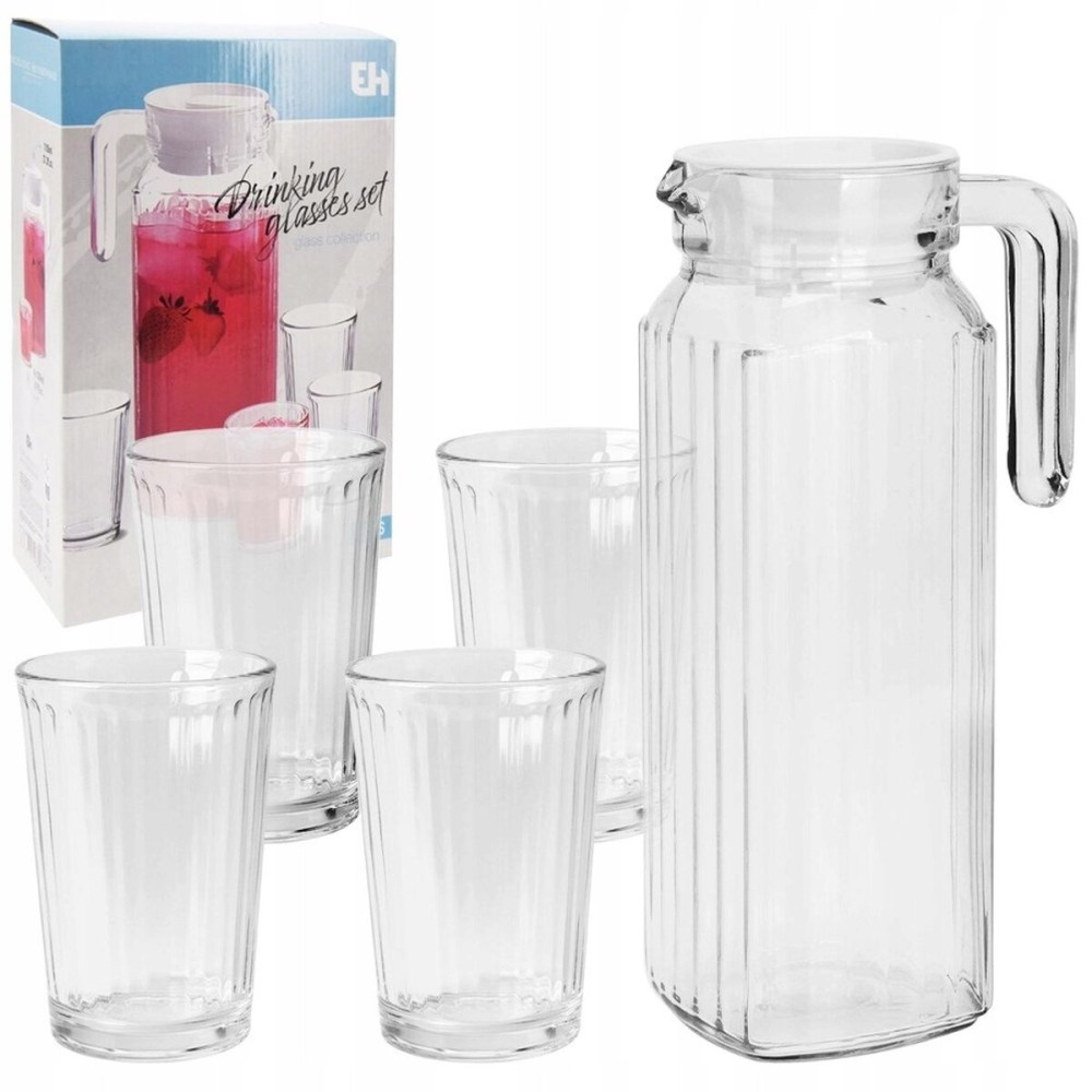 Set mit Krug und Gläsern Excellent Houseware ye9000500 200 ml 1,1 L 5 Stücke