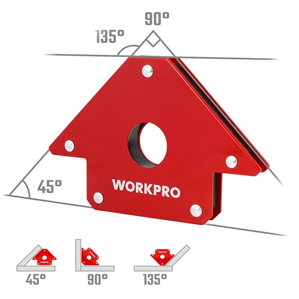 Magnetic welding square Workpro 4" 10 cm