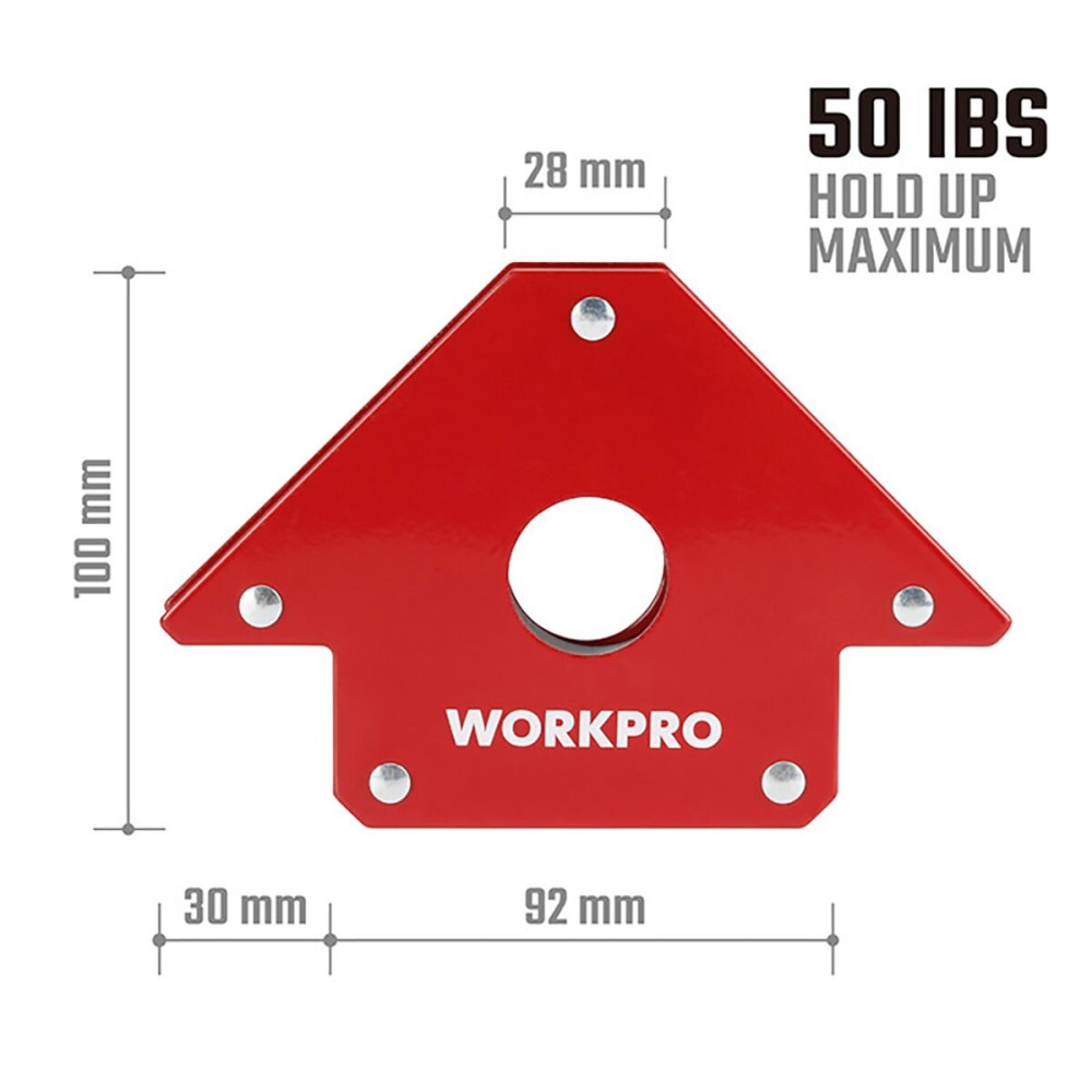 Magnetic welding square Workpro 4" 10 cm