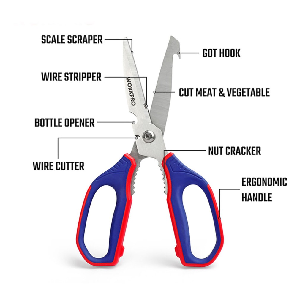 Kräuterschere Workpro Edelstahl 25 cm