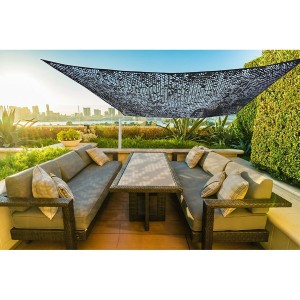 Rechteckiges Sonnensegel Faura Schwarz 3 x 4 m Reversibel Tarnfarbe