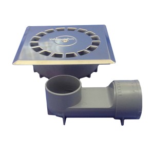 Abfluss Tecnoagua T-88 VHI PVC Edelstahl 16,5 x 16,5 x 5 cm Ø 5 cm