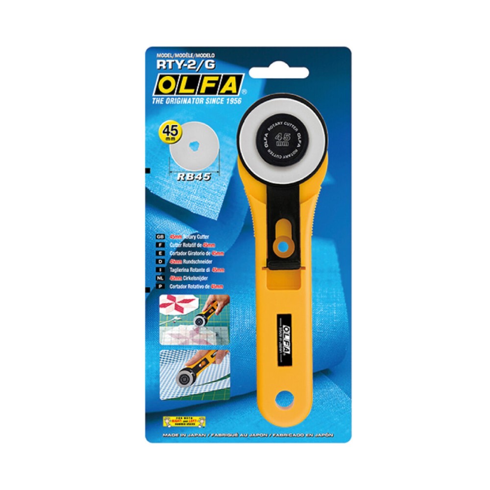 Rotating cutter Olfa rty-2/g 45 mm Yellow Stainless steel Circular