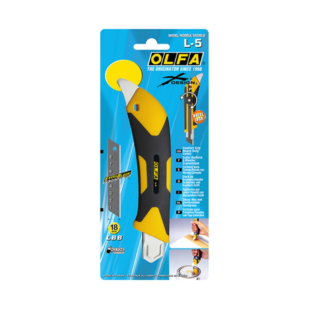 Cutter Olfa L-5 18 mm Noir Acier inoxydable Fer