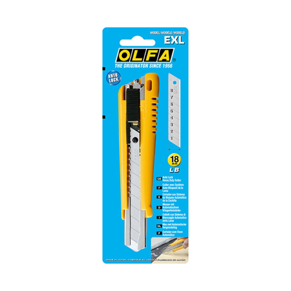 Cutter Olfa Jaune 18 mm Acier inoxydable Acier au carbone