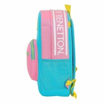 Laptop Backpack Benetton Color Block 15,6'' Yellow Pink Turquoise