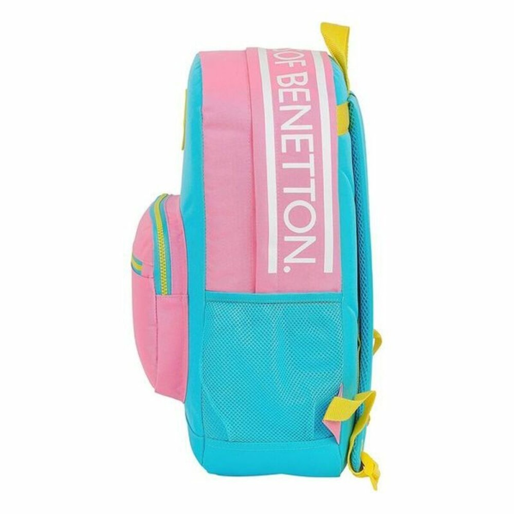 Laptop Backpack Benetton Color Block 15,6'' Yellow Pink Turquoise
