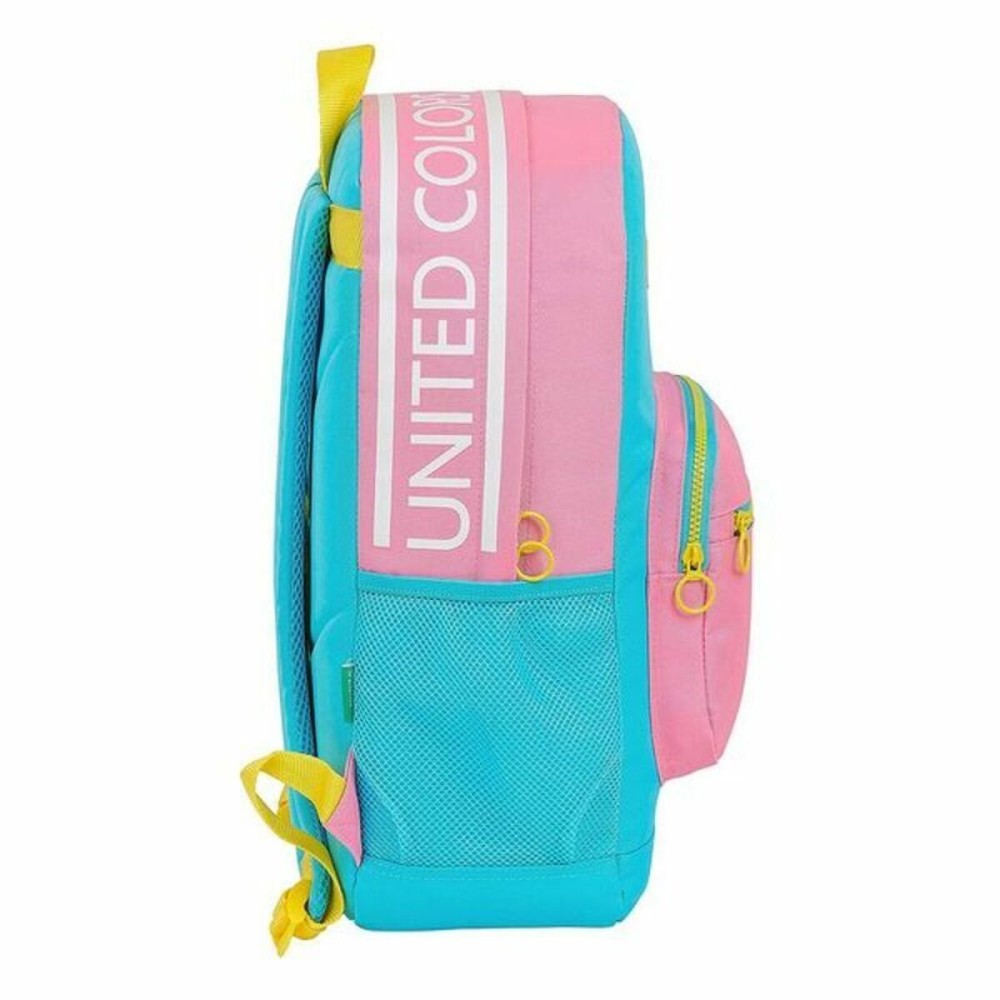 Laptop Backpack Benetton Color Block 15,6'' Yellow Pink Turquoise