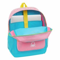 Laptop Backpack Benetton Color Block 15,6'' Yellow Pink Turquoise