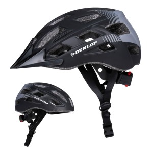 Adult's Cycling Helmet Dunlop M Black LED Light