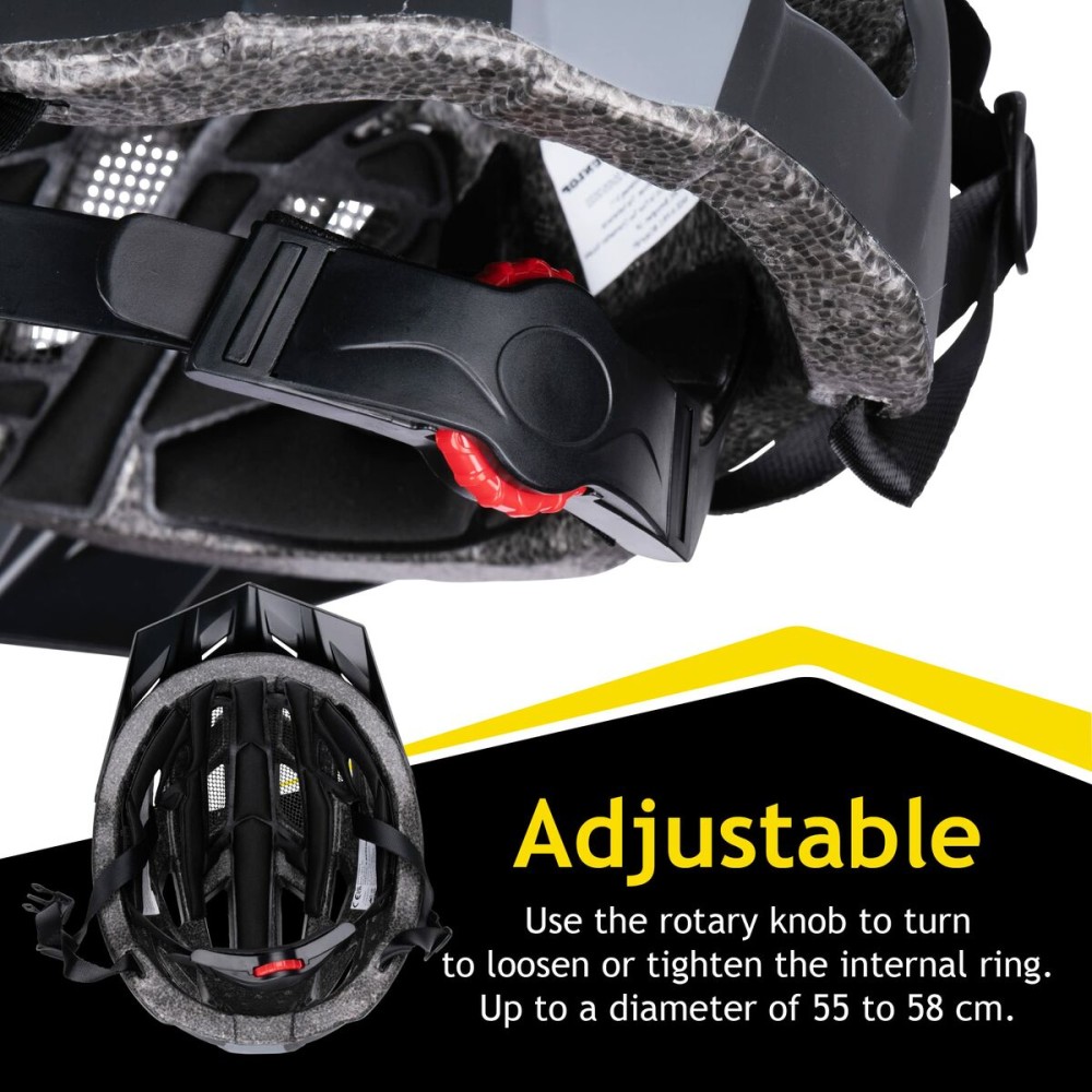 Adult's Cycling Helmet Dunlop M Black LED Light