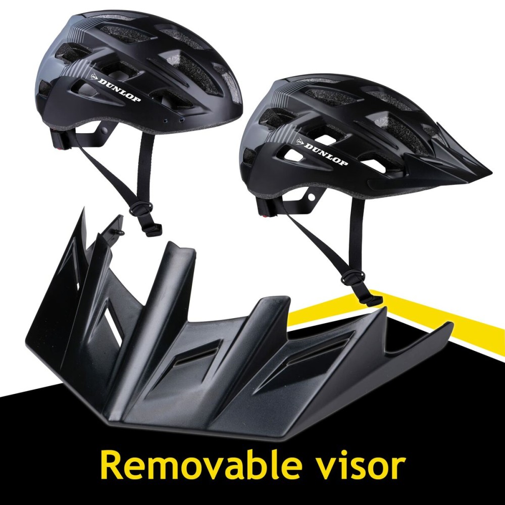 Adult's Cycling Helmet Dunlop M Black LED Light