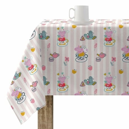 Fleckenabweisende geharzte Tischdecke Peppa Pig Flowers 1 Bunt 250 x 150 cm