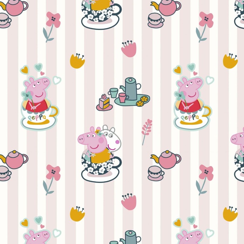 Fleckenabweisende geharzte Tischdecke Peppa Pig Flowers 1 Bunt 250 x 150 cm