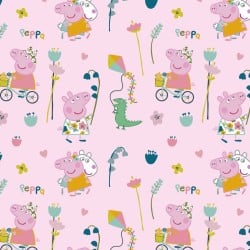 Fleckenabweisende geharzte Tischdecke Peppa Pig Free Time 1 Bunt 150 x 150 cm