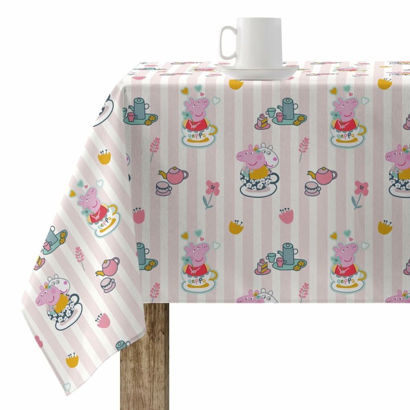 Fleckenabweisende geharzte Tischdecke Peppa Pig Flowers 1 Bunt 300 x 150 cm