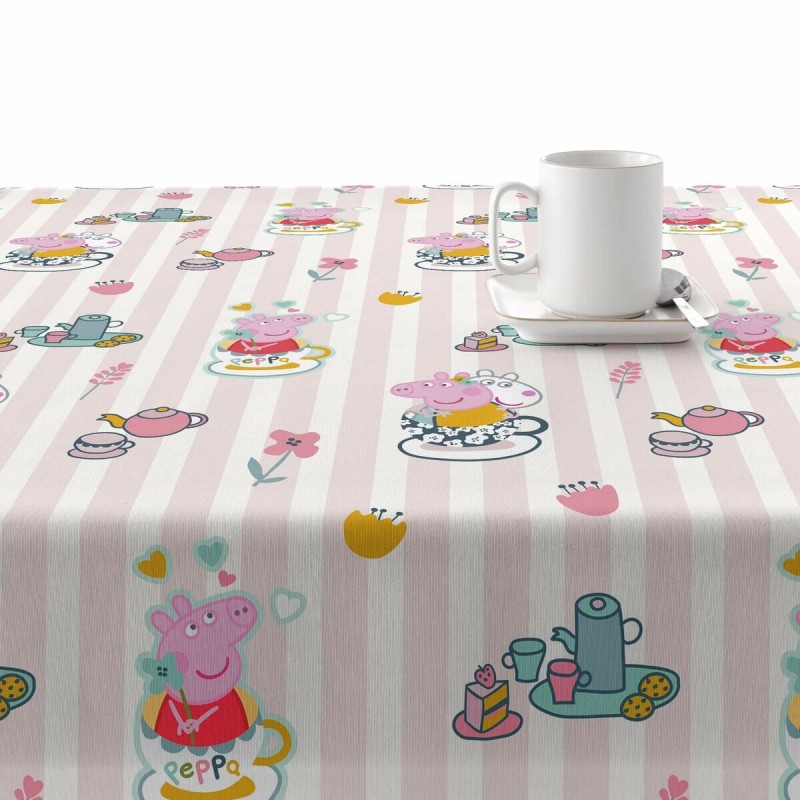 Fleckenabweisende geharzte Tischdecke Peppa Pig Flowers 1 Bunt 300 x 150 cm