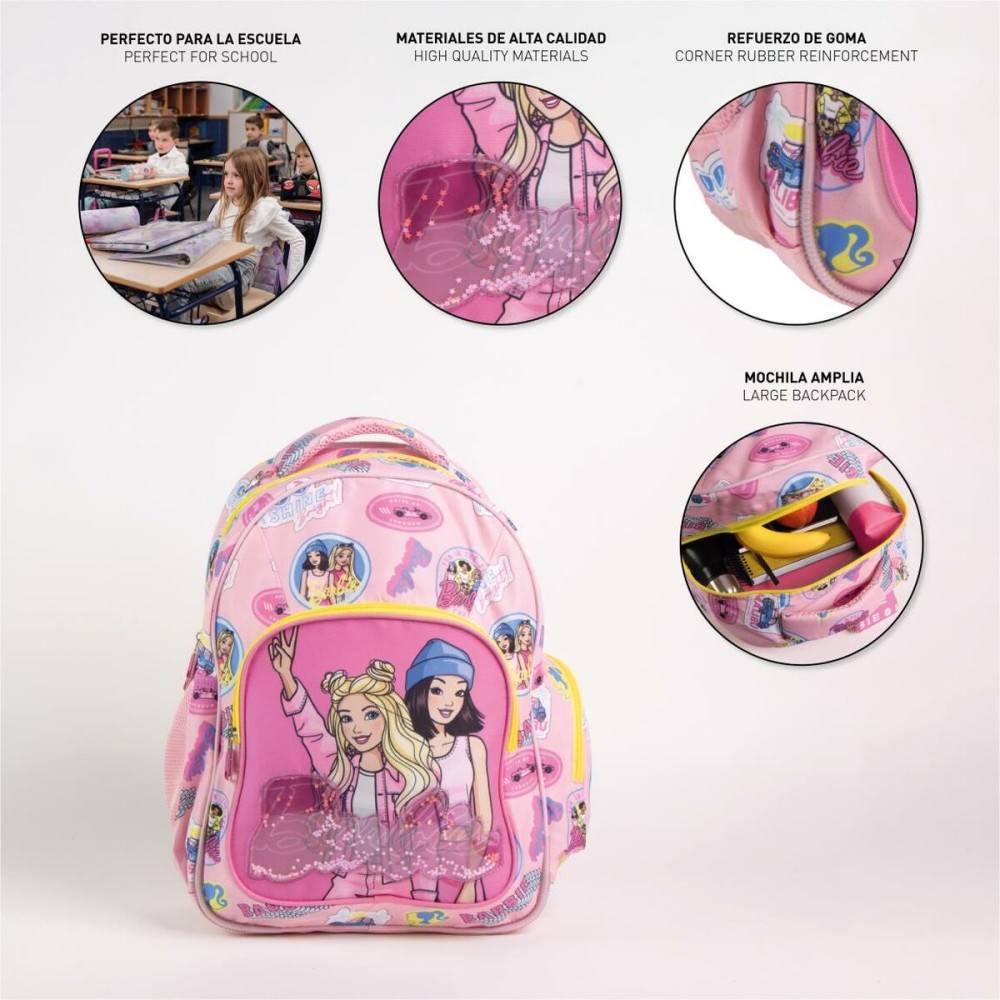 School Bag Barbie Fuchsia 34 x 5,5 x 44 cm