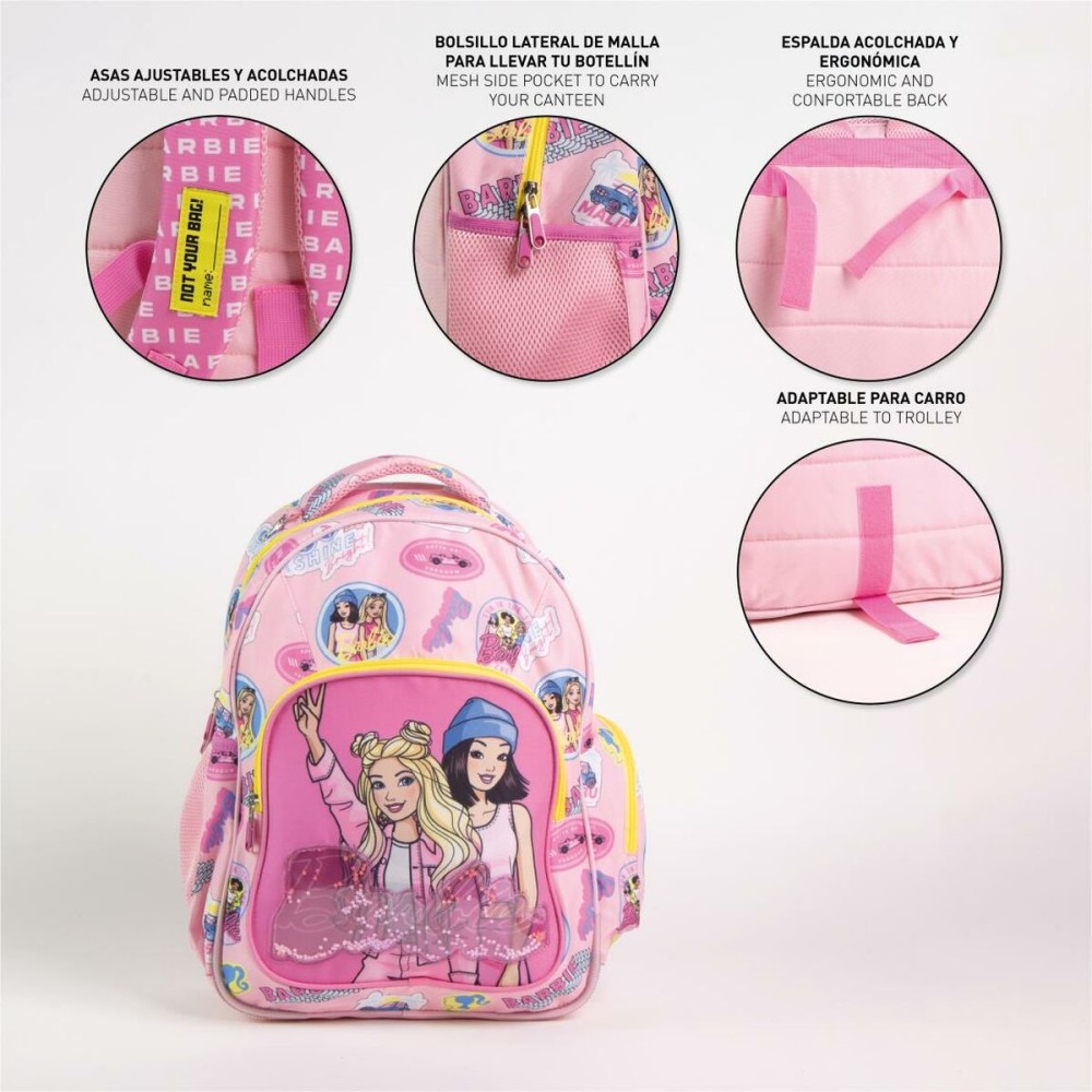 School Bag Barbie Fuchsia 34 x 5,5 x 44 cm