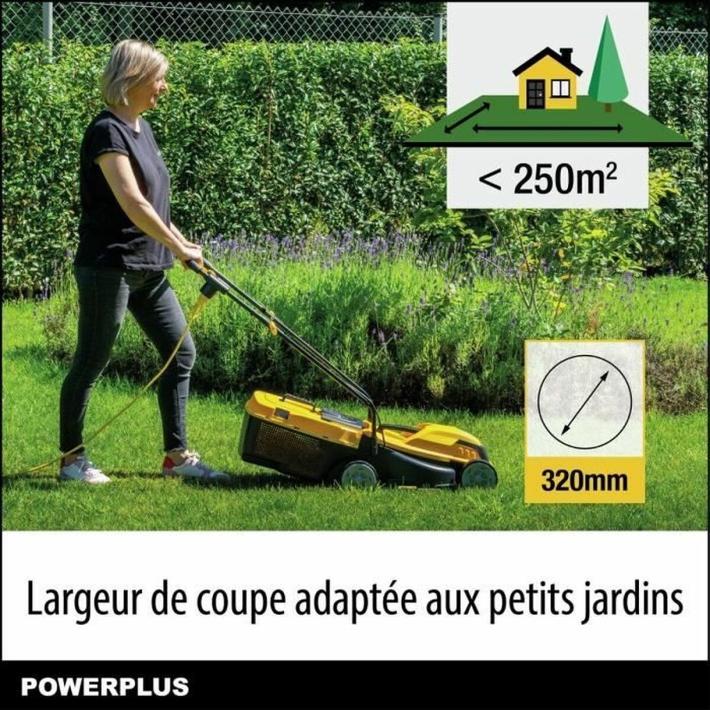 Tondeuse à gazon Powerplus POWEG62203 30 L 1000 W 230 V 32 cm 20-70 mm