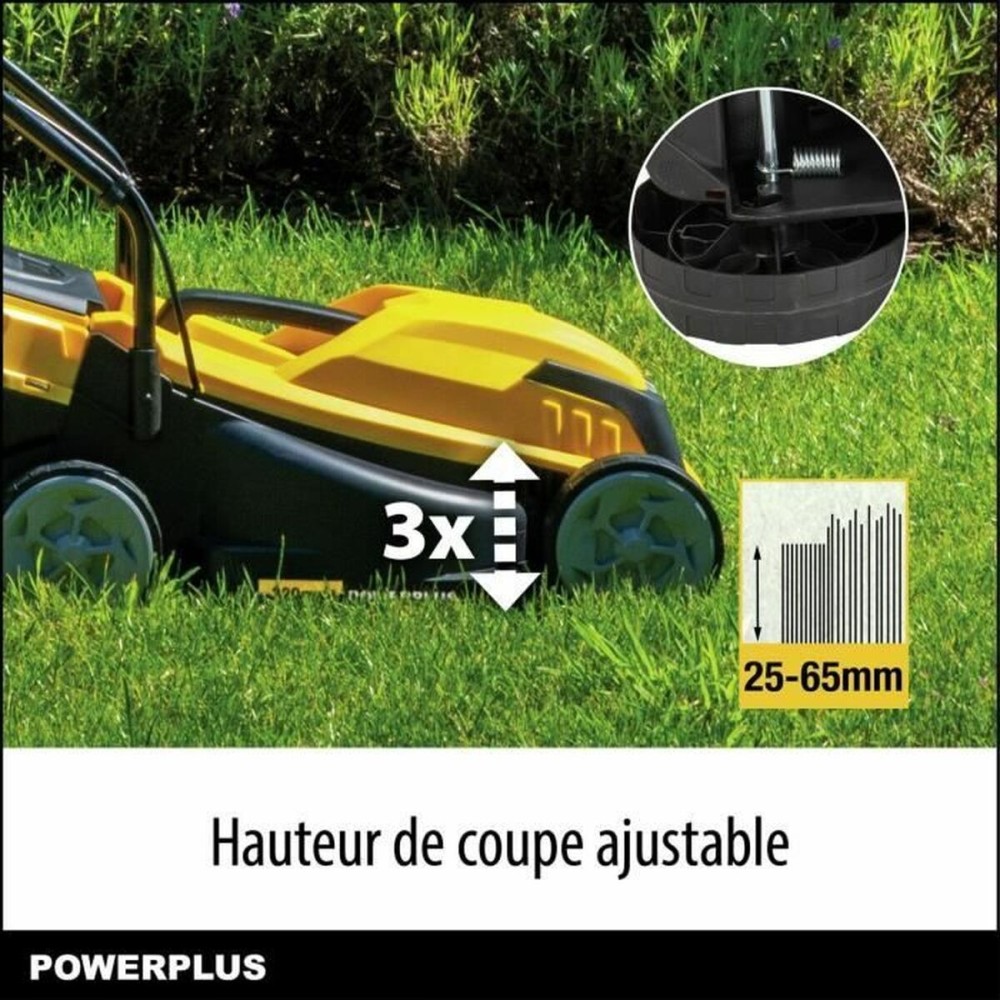 Tondeuse à gazon Powerplus POWEG62203 30 L 1000 W 230 V 32 cm 20-70 mm