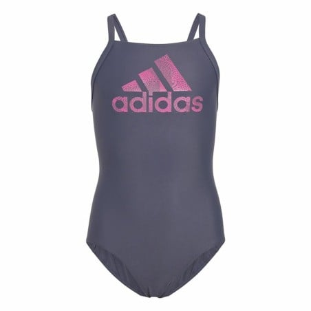 Maillot de Bain Fille Adidas Big Logo Bleu