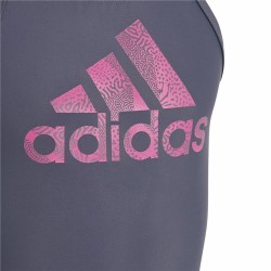 Badeanzug für Mädchen Adidas Big Logo Blau