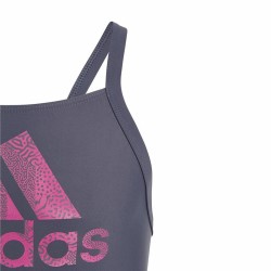 Badeanzug für Mädchen Adidas Big Logo Blau