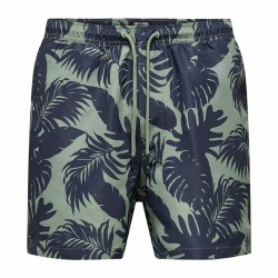 Herren Badehose Only & Sons Onsted Life Flower 2 grün