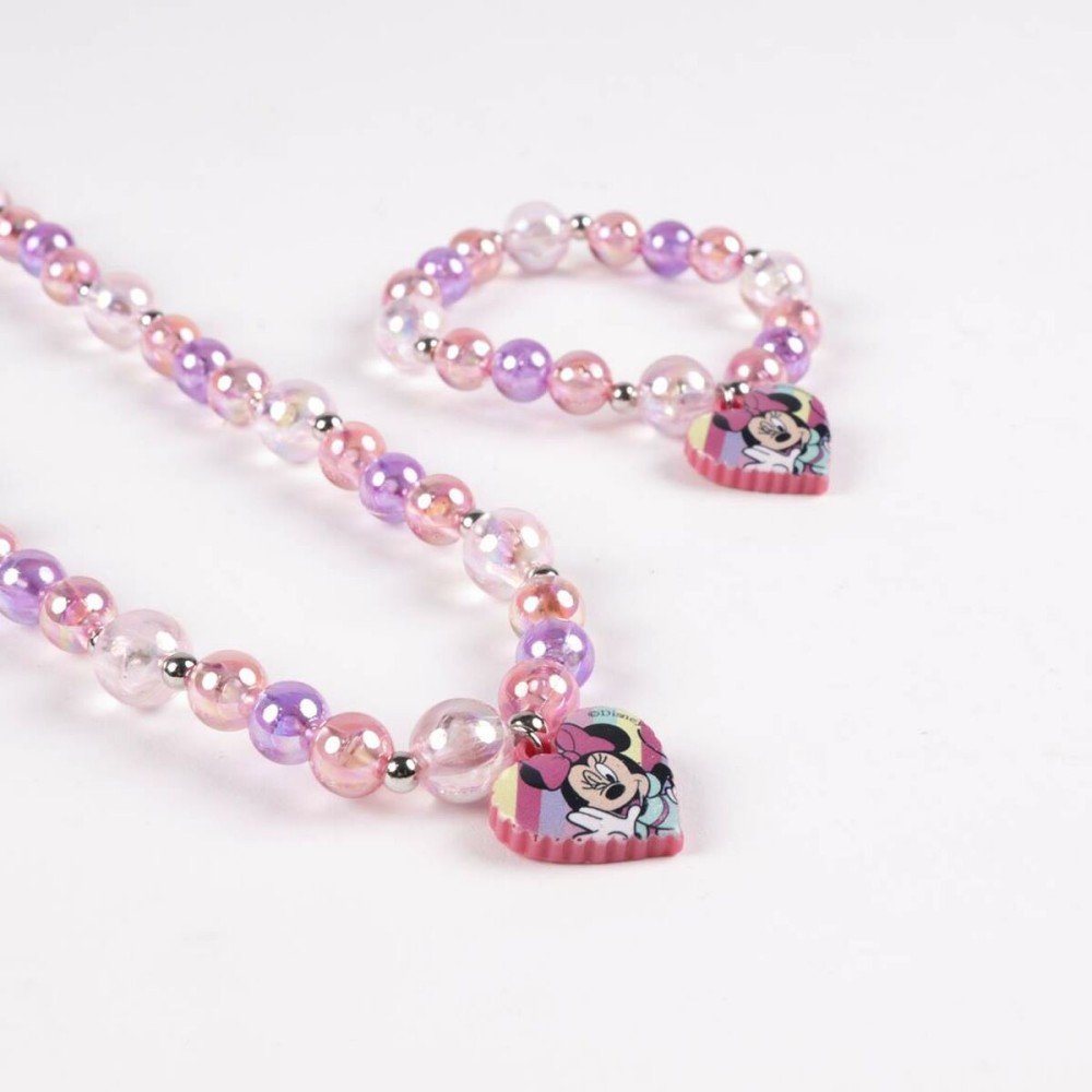 Ensemble Collier et Bracelets Minnie Mouse Rose 2 Pièces