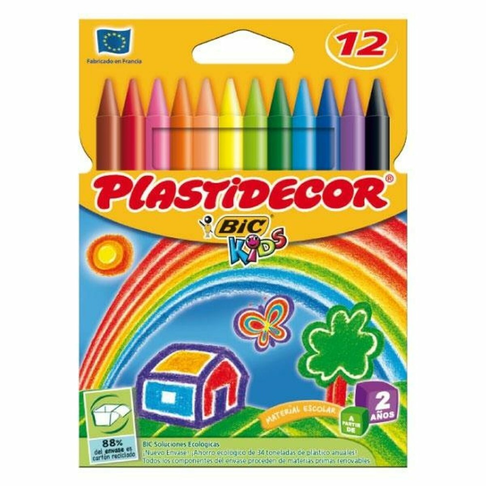 Crayons gras de couleur Bic Multicouleur