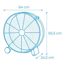 Ventilateur de Sol EDM Noir 180 W Ø 60 cm industriel