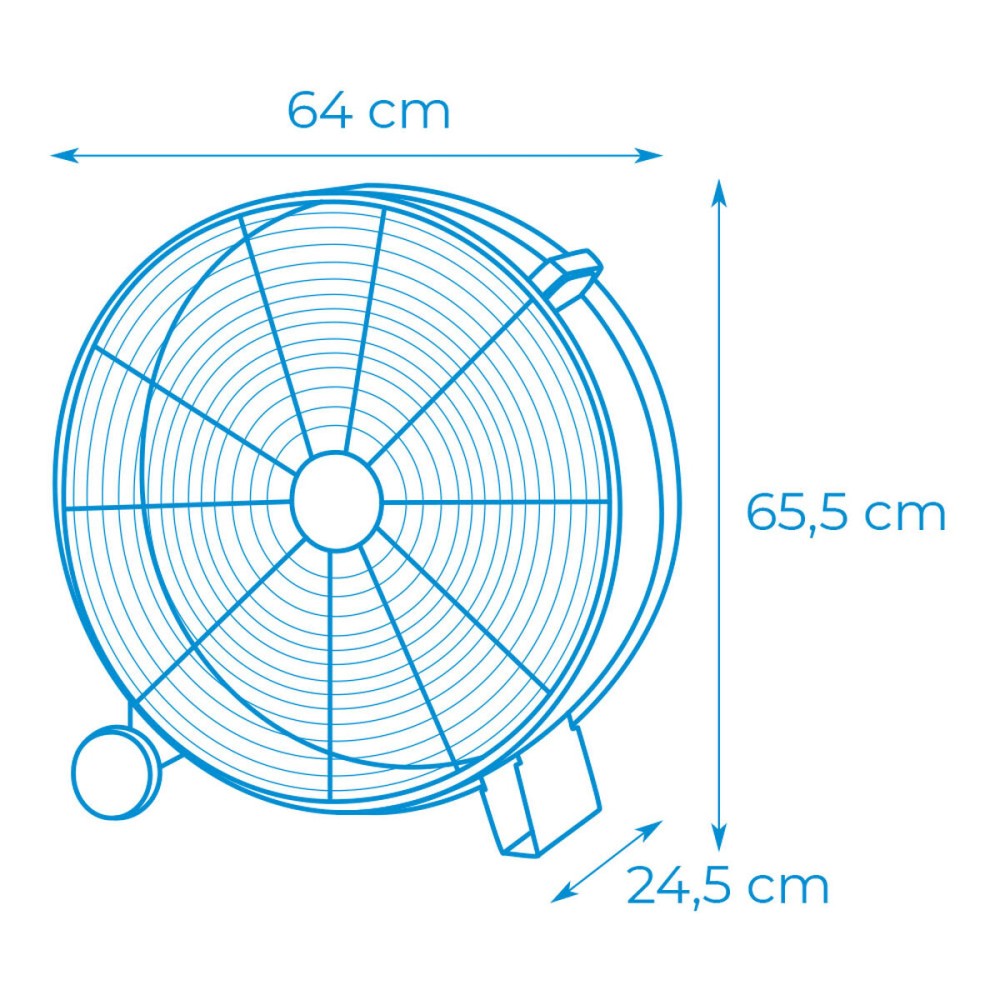 Ventilateur de Sol EDM Noir 180 W Ø 60 cm industriel