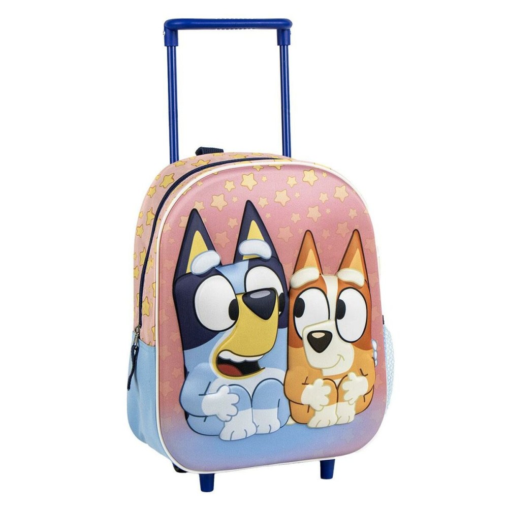 Schulrucksack 3D mit Rädern Bluey Rosa