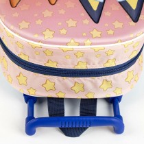Schulrucksack 3D mit Rädern Bluey Rosa